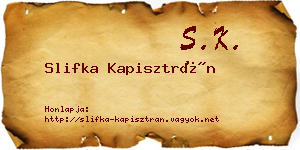 Slifka Kapisztrán névjegykártya